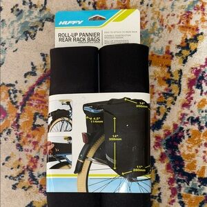 HUFFY Roll-Up Pannier Rear Rack Bags - Black